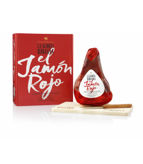 Paprika Riojano Schinken La Gloria Riojana 1 kg Geschenkkarton, Messer und Holzbrett