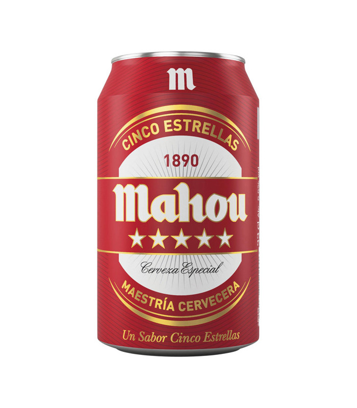 Bier Mahou 5 Sternen Cerveza Mahou 5 estrellas - 8 Dosen 33 cl