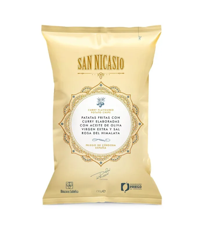 San Nicasio Curry Chips 150 g – Gourmet-Kartoffelchips in Olivenöl